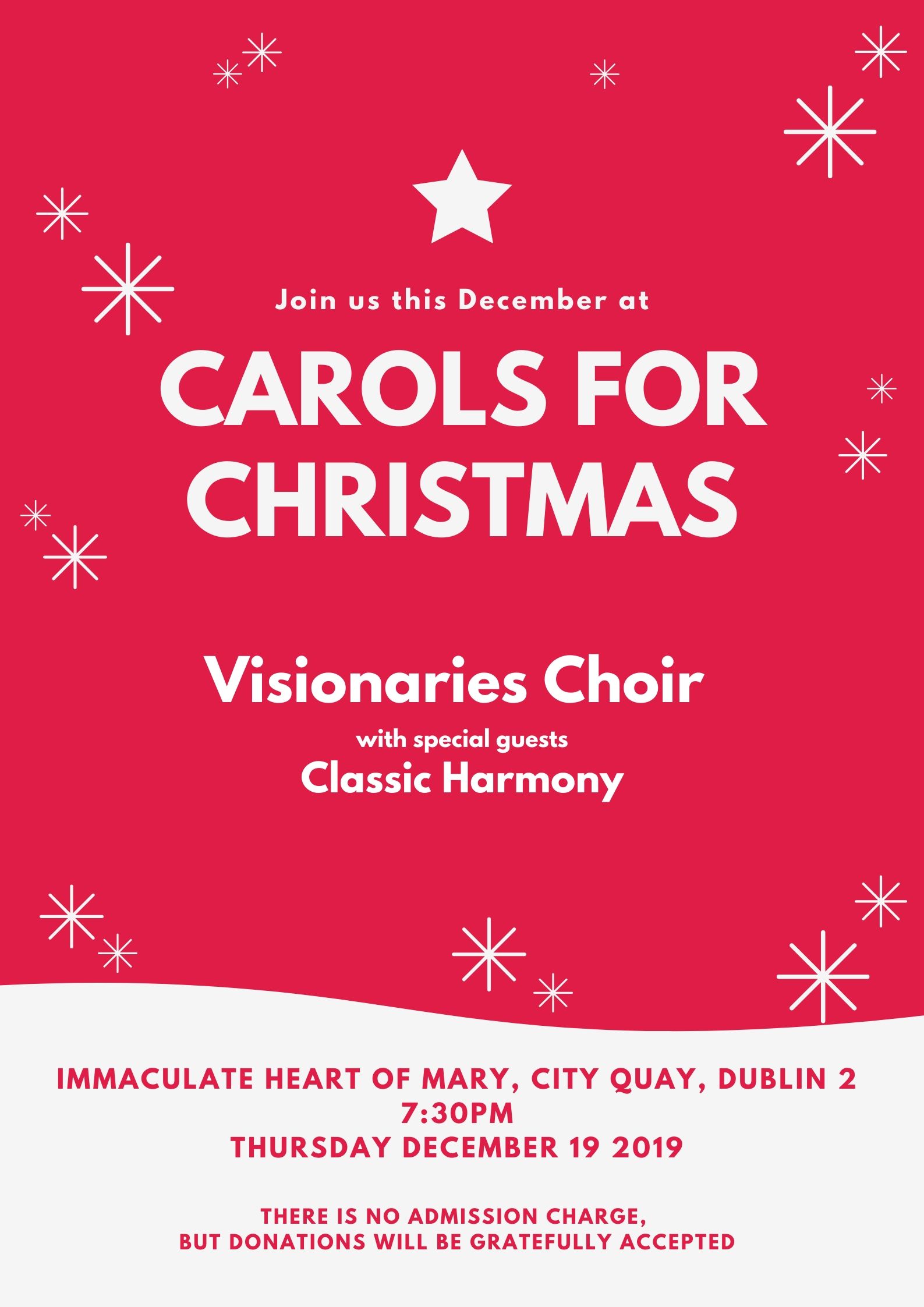 The Visionaries Choir Christmas Concert 2019 Poster
