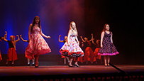 Emily, Rebecca and Orlaith performing at the Gaiety Theatre